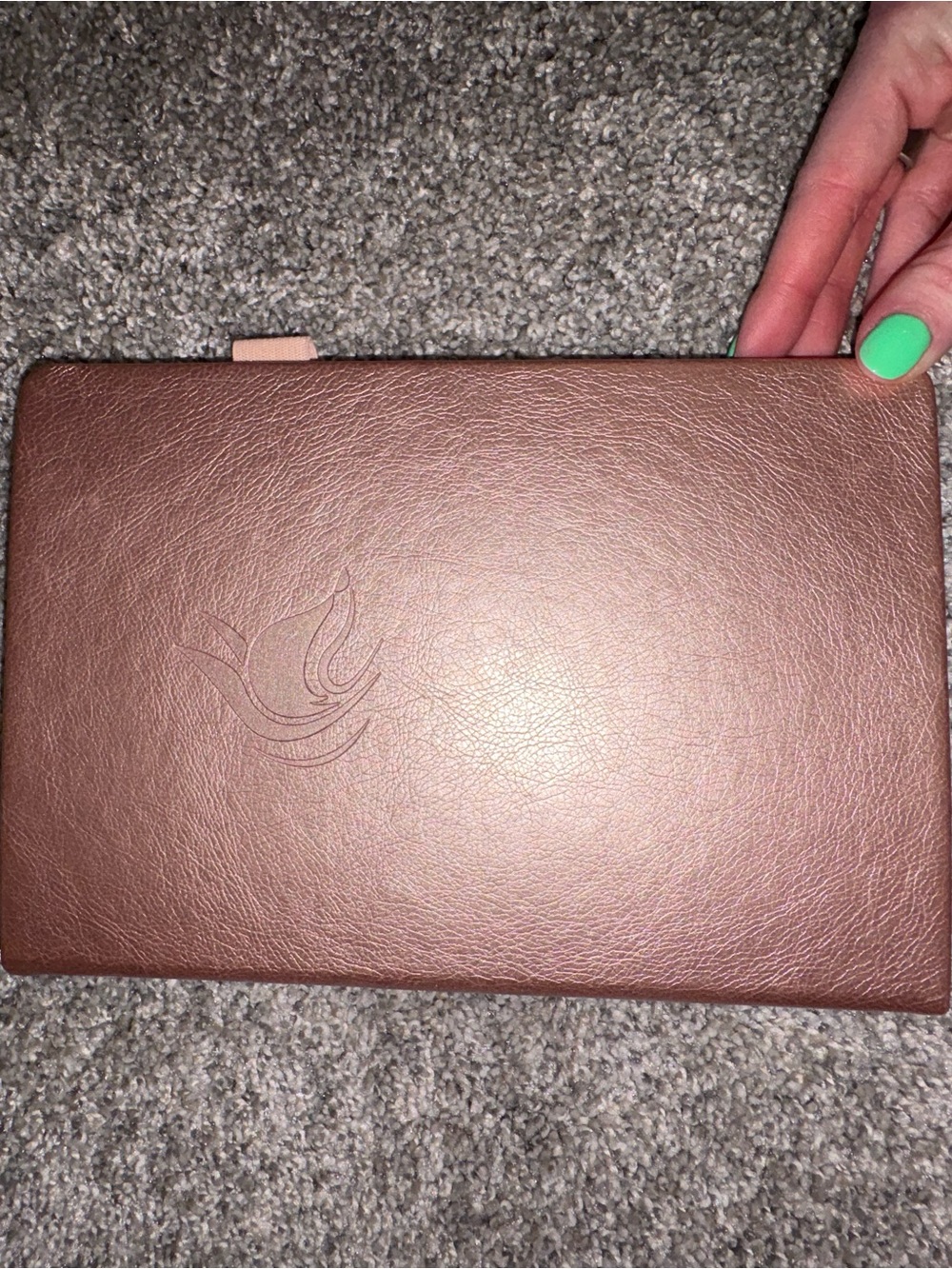 Brown Leather Budget book with Embossed Logo